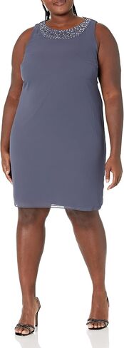 Women's Plus Size Chiffon Tier Jacket Dress with Beading Detail in Saudi Arabia