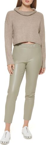 DKNY Women's Turtleneck All-Day Comfort Cropped Sportswear Sweater in Saudi Arabia