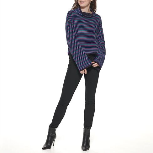 DKNY Women's Turtleneck All-Day Comfort Cropped Sportswear Sweater in Saudi Arabia