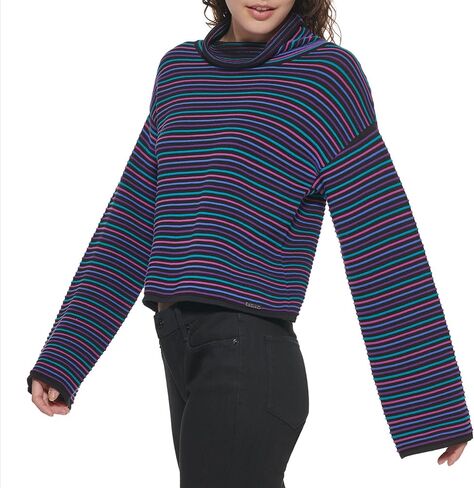 DKNY Women's Turtleneck All-Day Comfort Cropped Sportswear Sweater in Saudi Arabia