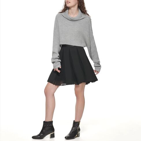 DKNY Women's Turtleneck All-Day Comfort Cropped Sportswear Sweater in Saudi Arabia
