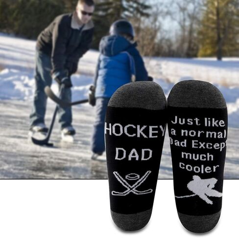 MBMSO 2 Pairs Hockey Dad Socks Funny Hockey Dad Gifts Hockey Gifts for Dad in Saudi Arabia
