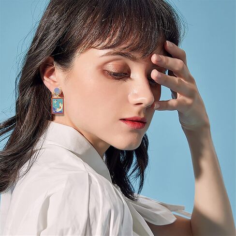ANDPAI Unique Handmade Charm Enamel Planet Cat Star Dangle Drop Stud Earrings for Women Girls Statement Hypoallergenic Jewelry Gifts in Saudi Arabia
