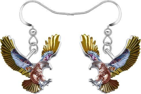 LONYOO Zinc Alloy Flying Eagle Earrings Dangle Jewelry Enamel Hawk Earrings for Women Girls Charms Bird Gifts in Saudi Arabia