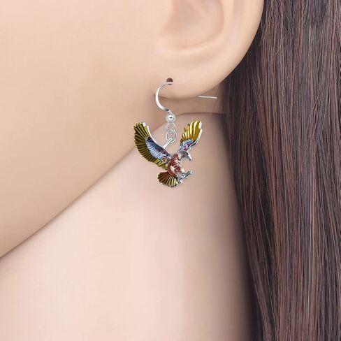 LONYOO Zinc Alloy Flying Eagle Earrings Dangle Jewelry Enamel Hawk Earrings for Women Girls Charms Bird Gifts in Saudi Arabia