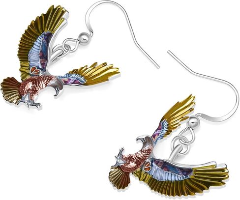 LONYOO Zinc Alloy Flying Eagle Earrings Dangle Jewelry Enamel Hawk Earrings for Women Girls Charms Bird Gifts in Saudi Arabia