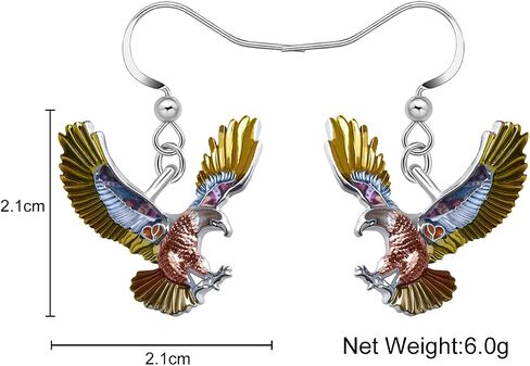 LONYOO Zinc Alloy Flying Eagle Earrings Dangle Jewelry Enamel Hawk Earrings for Women Girls Charms Bird Gifts in Saudi Arabia