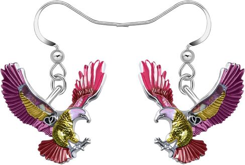 LONYOO Zinc Alloy Flying Eagle Earrings Dangle Jewelry Enamel Hawk Earrings for Women Girls Charms Bird Gifts in Saudi Arabia