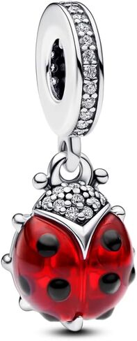 Pandora Red Ladybug Dangle Charm - Compatible Moments Bracelets - Jewelry for Women - Gift for Women in Your Life - Made with Sterling Silver & Enamel, With Gift Box in Saudi Arabia