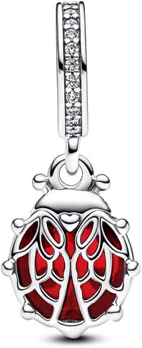Pandora Red Ladybug Dangle Charm - Compatible Moments Bracelets - Jewelry for Women - Gift for Women in Your Life - Made with Sterling Silver & Enamel, With Gift Box in Saudi Arabia