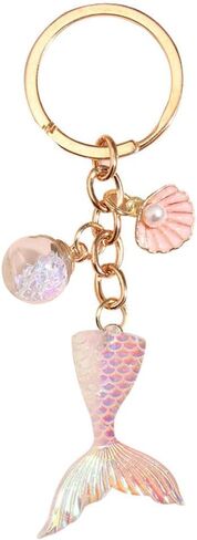 نساء بنات جميلة جميلة حورية البحر ذيل البحر قذيفة نجم البحر محارة المفاتيح قلادة معدنية حلقة رئيسية سلسلة المفاتيح in Kuwait