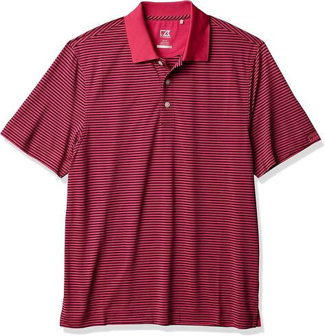 Cutter & Buck Men's Moisture Wicking, 15+ UPF Trevor Stripe Polo Shirt in Kuwait