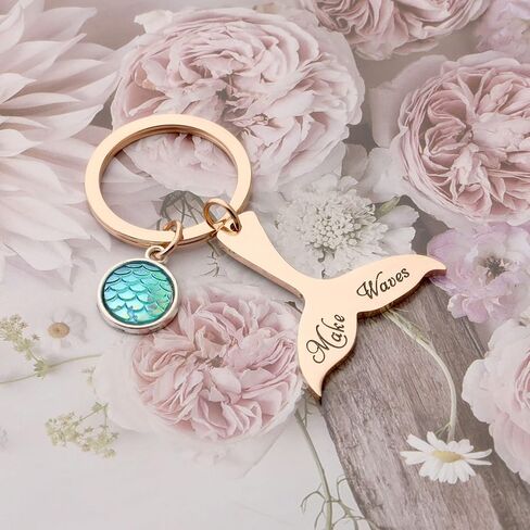 TGBJE Mermaid Tail Keychain Make Waves Keychain Inspirational Gift for Her in Saudi Arabia