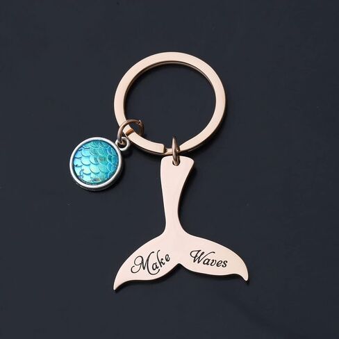 TGBJE Mermaid Tail Keychain Make Waves Keychain Inspirational Gift for Her in Saudi Arabia