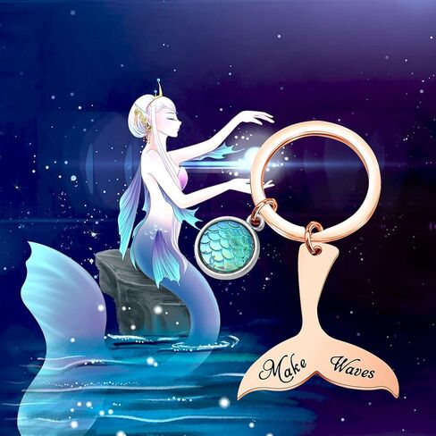 TGBJE Mermaid Tail Keychain Make Waves Keychain Inspirational Gift for Her in Saudi Arabia