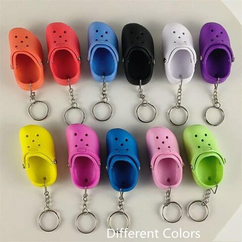 tenghong2021 Women Cute Mini Shoes Keychain Funny Key Buckle Kids Girls Boys Lovely Clog Shoe Bubble Charms Birthday Gifts in Kuwait