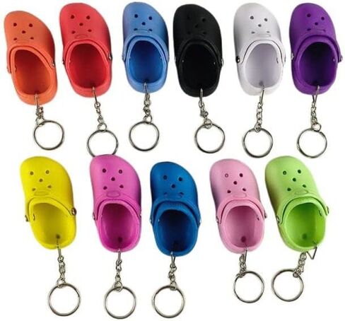 tenghong2021 Women Cute Mini Shoes Keychain Funny Key Buckle Kids Girls Boys Lovely Clog Shoe Bubble Charms Birthday Gifts in Kuwait