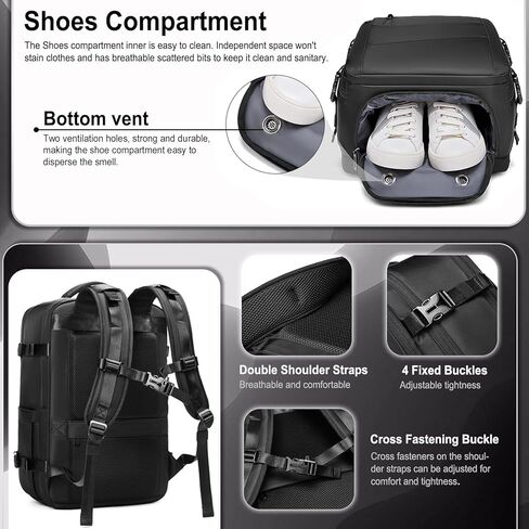 حقيبة ظهر Somago للحمل للرجال والنساء مع حجرة للأحذية، حقائب نهارية كاجوال مقاومة للماء وتناسب أجهزة الكمبيوتر المحمول حتى 16 بوصة in Kuwait