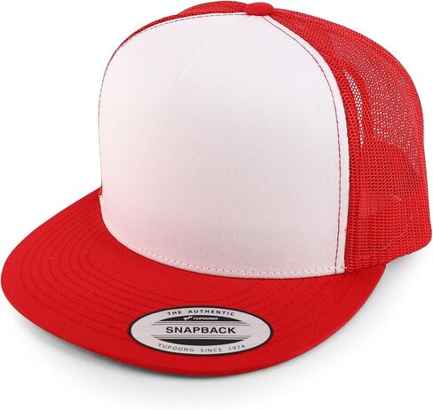 متجر الملابس العصرية Flexfit Brand 5 Panel 2 Tone Flatbill Mesh Classic Snapback Cap in Saudi Arabia