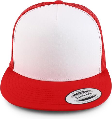 متجر الملابس العصرية Flexfit Brand 5 Panel 2 Tone Flatbill Mesh Classic Snapback Cap in Saudi Arabia