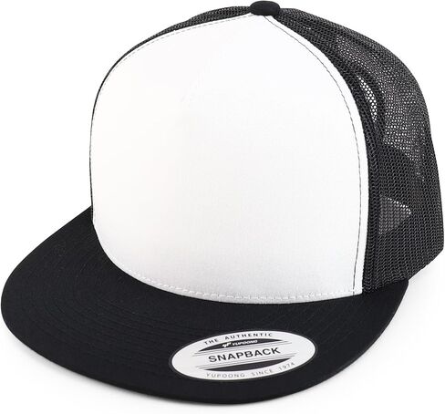 متجر الملابس العصرية Flexfit Brand 5 Panel 2 Tone Flatbill Mesh Classic Snapback Cap in Saudi Arabia