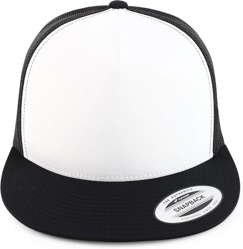 متجر الملابس العصرية Flexfit Brand 5 Panel 2 Tone Flatbill Mesh Classic Snapback Cap in Saudi Arabia