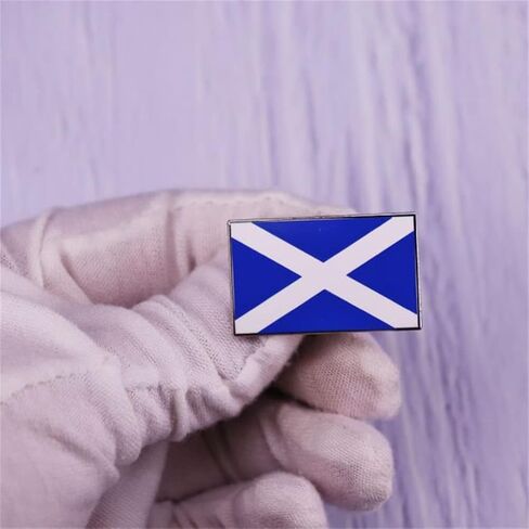 دبوس مطلي بالمينا بتصميم علم اسكتلندا الوطني الاسكتلندي سالتير سانت اندروز، شارة معدنية للقبعات والقمصان وشنطة الملابس، مصنوعة من خليط معدني من الستيل، بدون احجار كريمة in Kuwait