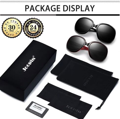 جوبين نظارة شمسية مستقطبة كبيرة الحجم للنساء، نظارات شمسية كلاسيكية باطار كبير وسميك وعدسات مستقطبة in Kuwait