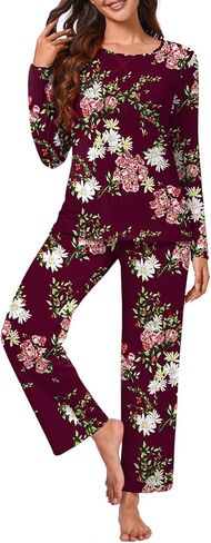 Findsweet 2024 Women's Pajamas Sets 2 Piece Long Sleeve Pj Sleepwear Soft Comfy Tops and Pants with Pockets in Saudi Arabia