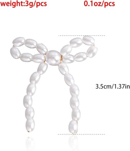 أقراط على شكل فيونكة من اللؤلؤ الذهبي للنساء أقراط من اللؤلؤ الأبيض على شكل عقدة من اللؤلؤ أقراط على شكل فيونكة في عيد الحب هدايا عيد الميلاد للنساء والفتيات in Kuwait