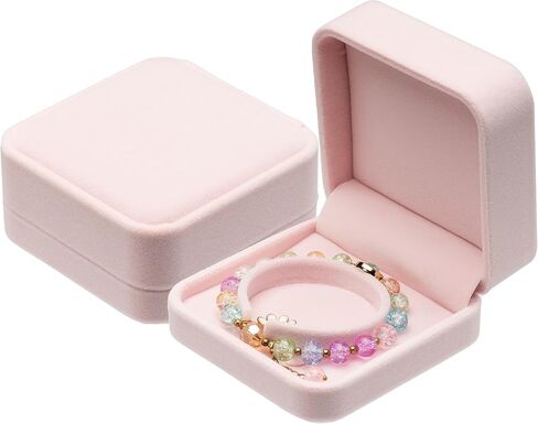 Velvet Bracelet Gift Boxes Bangle Display Jewelry Box Storage Case Organizer Holder (Red) in Saudi Arabia