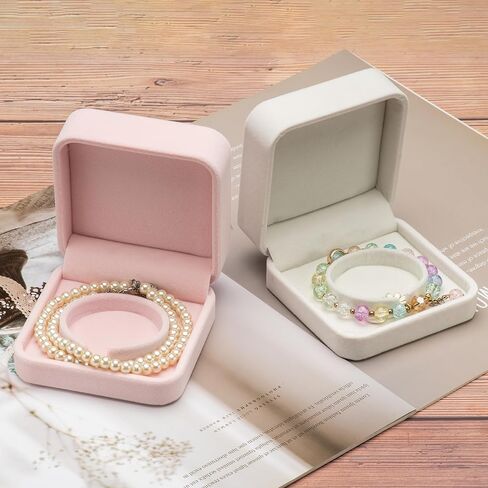 Velvet Bracelet Gift Boxes Bangle Display Jewelry Box Storage Case Organizer Holder (Red) in Saudi Arabia
