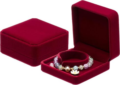 Velvet Bracelet Gift Boxes Bangle Display Jewelry Box Storage Case Organizer Holder (Red) in Saudi Arabia