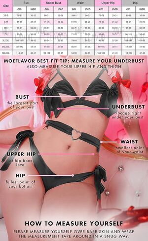 MOEFLAVOR مجموعة الملابس الداخلية ذات القوس التأثيري | مثير Kawaii اليابانية أنيمي خادمة الزي | زي وايفو Reg & Plus Size in Kuwait