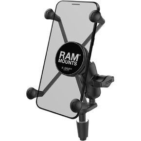 RAM Mounts X-Grip Large Phone Mount with Motorcycle Fork Stem Base RAM-B-176-A-UN10U with Short Arm for Stems 12mm to 38mm in Diameter