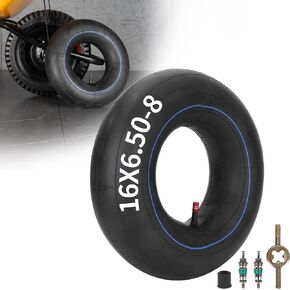 RUTU 16x6.50-8 16x650-8 16x7.5-8 Inner Tube with TR13 Straight Vavle and Installation Accessories for ATV Quad 4 Wheeler Golf Cart Tractor Lawn Mower Tillers Railers Wheelbarrow Utility Trailer