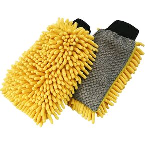 Carrand 45320 Microfiber Suds Maker Long Chenille Wash Mitt, Yellow