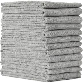 VIKING Microfiber Utility Car Drying Towel, Professional Towel for Car Detailing, Grey, 24 Inch x 24 Inch, 12 Pack
