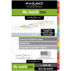 AT-A-GLANCE 2024 Daily & Monthly Planner Refill, 52111 Day-Timer, 5-1/2" x 8-1/2", Size 4, Desk Size, Kathy Davis (KD81-125-24)