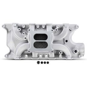مشعب السحب المزدوج ذو الارتفاع المنخفض من الألومنيوم يناسب سيارة Ford 289 302 V8 SBF الصغيرة، Idle-5500 - متوافق مع Ford، Linclon، Mercury - 1963-2001 - F-150، Mustang، LTD، Cougar والمزيد