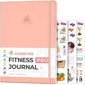 Clever Fox Fitness Journal PRO – Daily Workout Planner with Meal Planner & Habit Tracker – Gym Exercise Log Book for Women & Men – Fitness Planner Notebook – Lasts 6 Months, 7x10" - Rose Gold