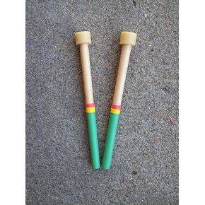 Kakesa Steel Drum Pan Mallets Sticks Wood Rasta - Double Seconds