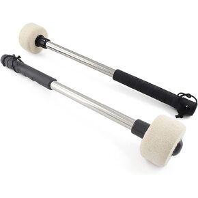 2 Pack Wood Bass Drum Mallets Sticks, 13 Inch Length EVA Foam Head Mallets Percussion Sticks for Marching Band (Gray)