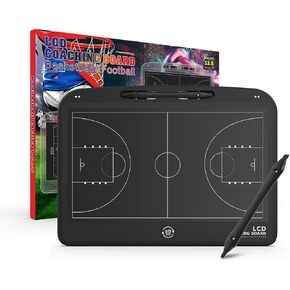 VNVDFLM 13.5‘’ Electronic Football Tactical Board Basketball Coaching Board,LCD Soccer Strategy Board with Stylus Pen,Basketball Marker Board Training Writing Tablet Coach Gifts
