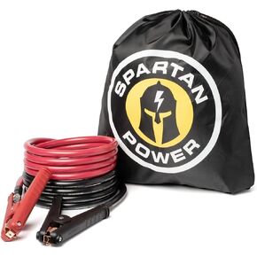 20 Foot 2 AWG Gauge Heavy Duty Jumper Cables Booster Set by Spartan Power - 2 AWG, 20 Foot Made in The USA