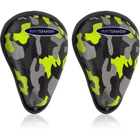 كأس بيسبول RAYSHARP للأولاد الشباب - عبوتين من كأس رياضي ناعم للأطفال للأعمار من 7 إلى 12 عامًا للأولاد البيسبول وكرة القدم لاكروس والملاكمة MMA باللون الأخضر المموه in Kuwait