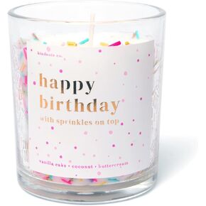 Happy Birthday Candle for Women | 8oz Soy Candle Birthday Gifts for Her | Cute Candles with Sprinkles |Vanilla Candle 3.5" | Buttercream Coconut Vanilla Scented Candle | Birthday Gifts for Women