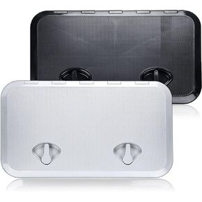 smartmarine 24"x14" Marine Boat Deck Hatch,Boat Access Hatch & Lid, Black/White