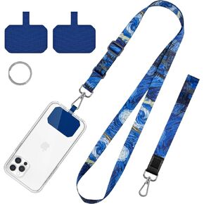 Phone Lanyards, Wrist lanyards for Keys, Adjustable Shoulder Neck Strap,Universal Crossbody Cell Phone Lanyard for ID Badges,Card Holder, Car Key, and Most Smartphones (Starry Night)
