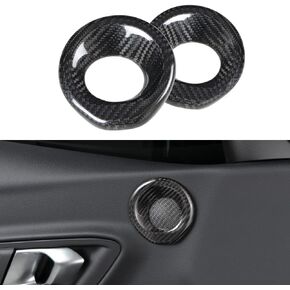 Carbon Fiber Door Audio Ring Decoration Sticker for Supra A90 GR Horn Circle Decoration Cover，Door Panel Decoration Car Interior Accessories